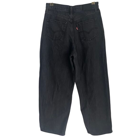 Levi’s Premium Balloon Leg Jeans Women Waist 28 Denim Black Stonewash Loose Leg - Picture 3 of 8
